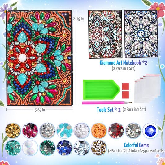 Micaracy diamond art notebook open pages invite doodling and writing
