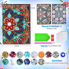 Micaracy diamond art notebook open pages invite doodling and writing