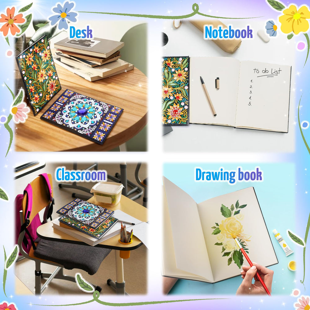 Micaracy PU leather diary cover with resin accents, durable and stylish