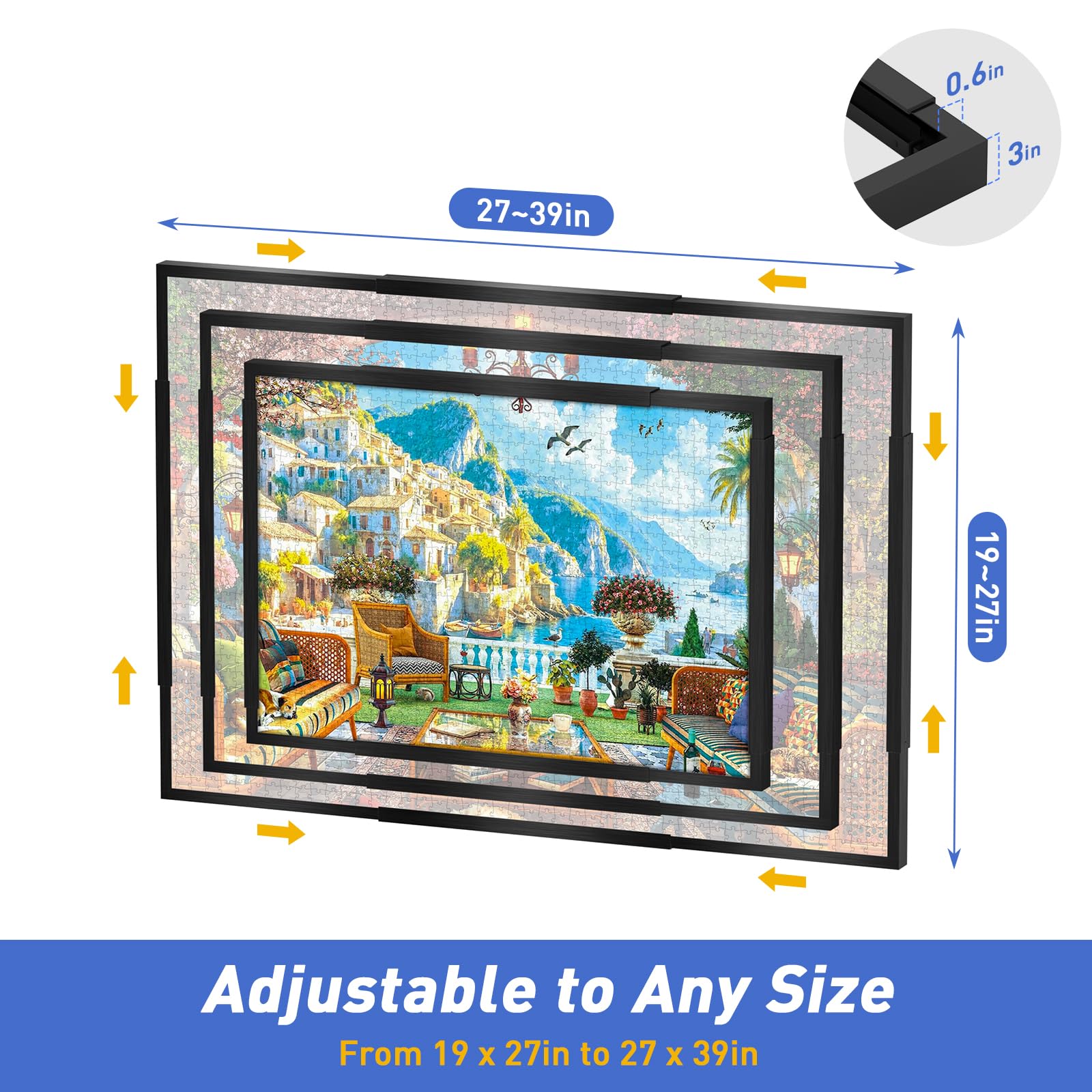 MICEPLAY puzzle frame horizontal display for landscape puzzles and posters