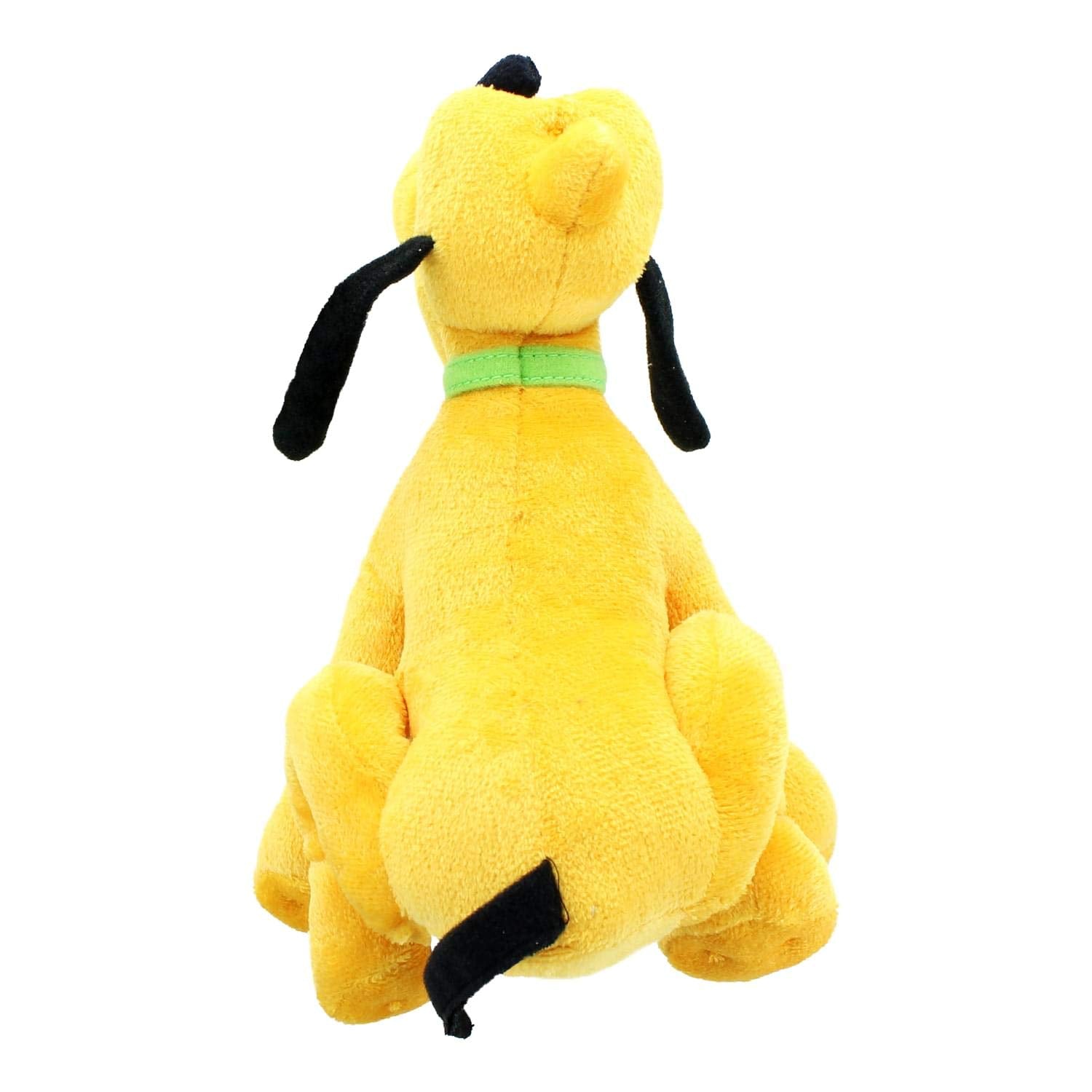 Close-up of Pluto plush showing soft fur and bean bag filling.