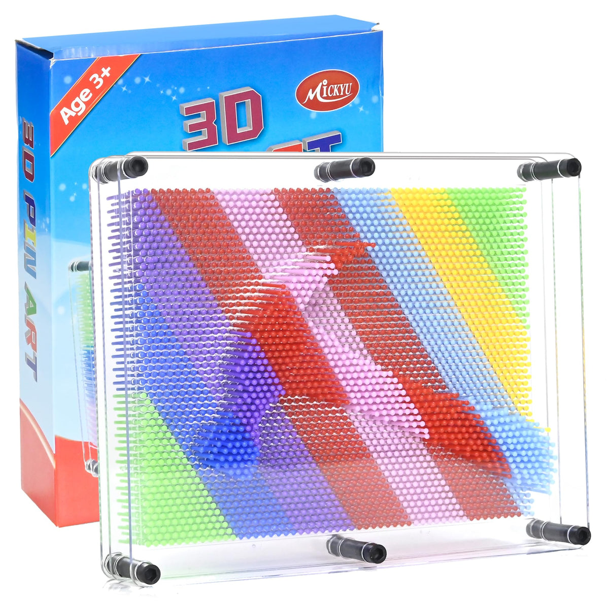 MICKYU large 3D pin art board with rainbow pins sparks creative play