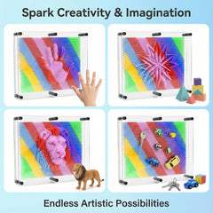 MICKYU rainbow pin art with safe ABS frame for kids