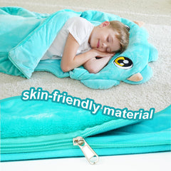 Micling dinosaur slumber bag nap mat in one, convenient for travel and daycare.
