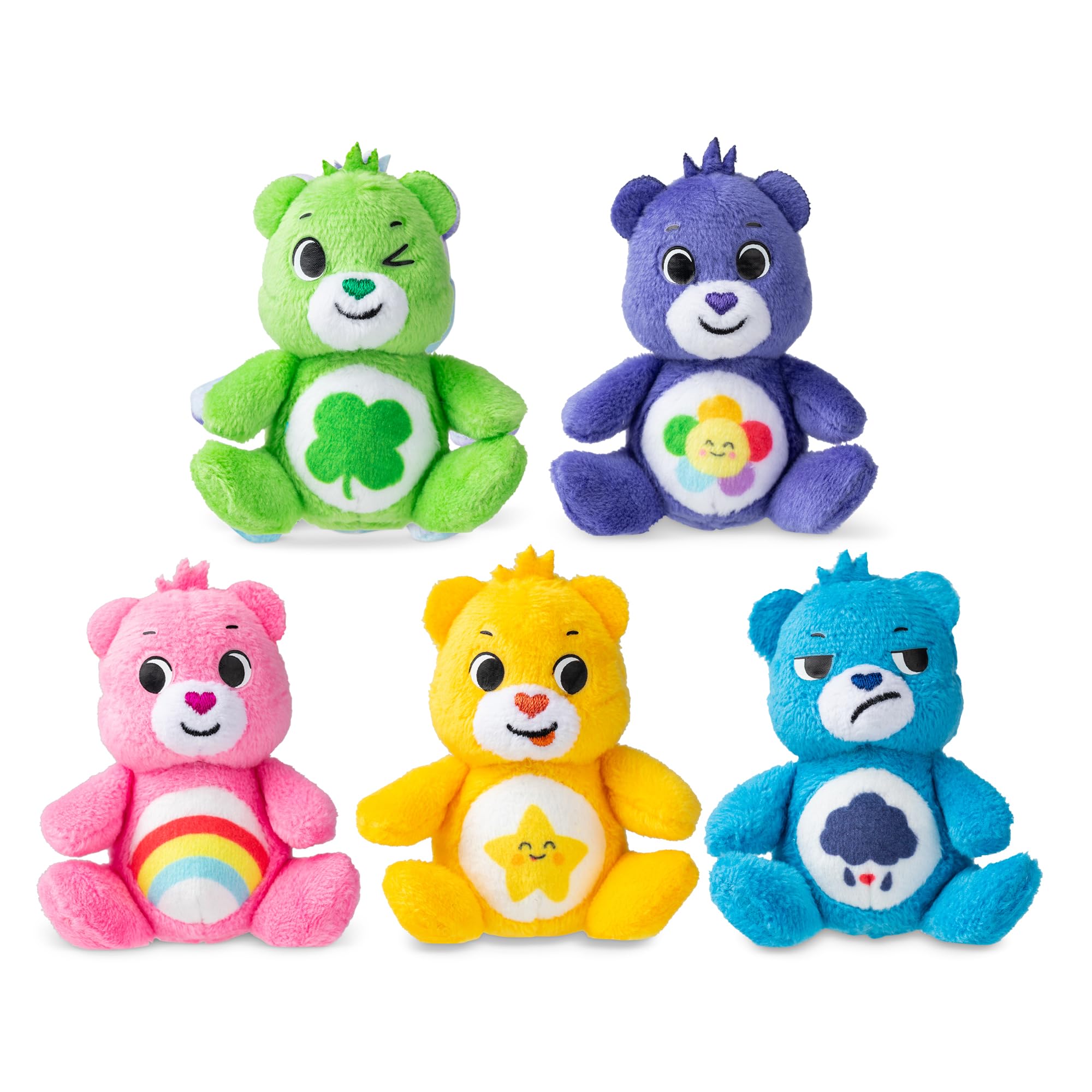 Micro Teenies Care Bears Grumpy Bear 3in plush, playful mood prompts.
