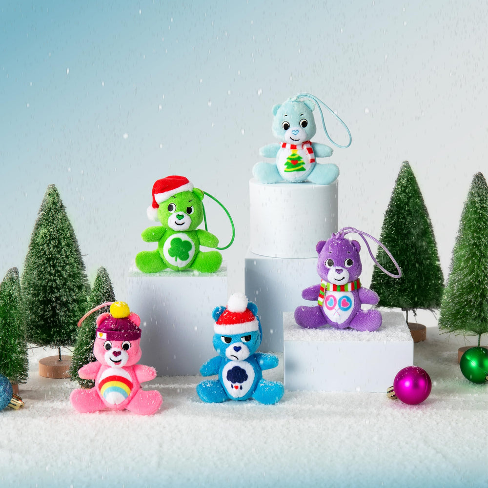 Micro Teenies Cheer Bear mini with cozy plush texture for cuddly play.