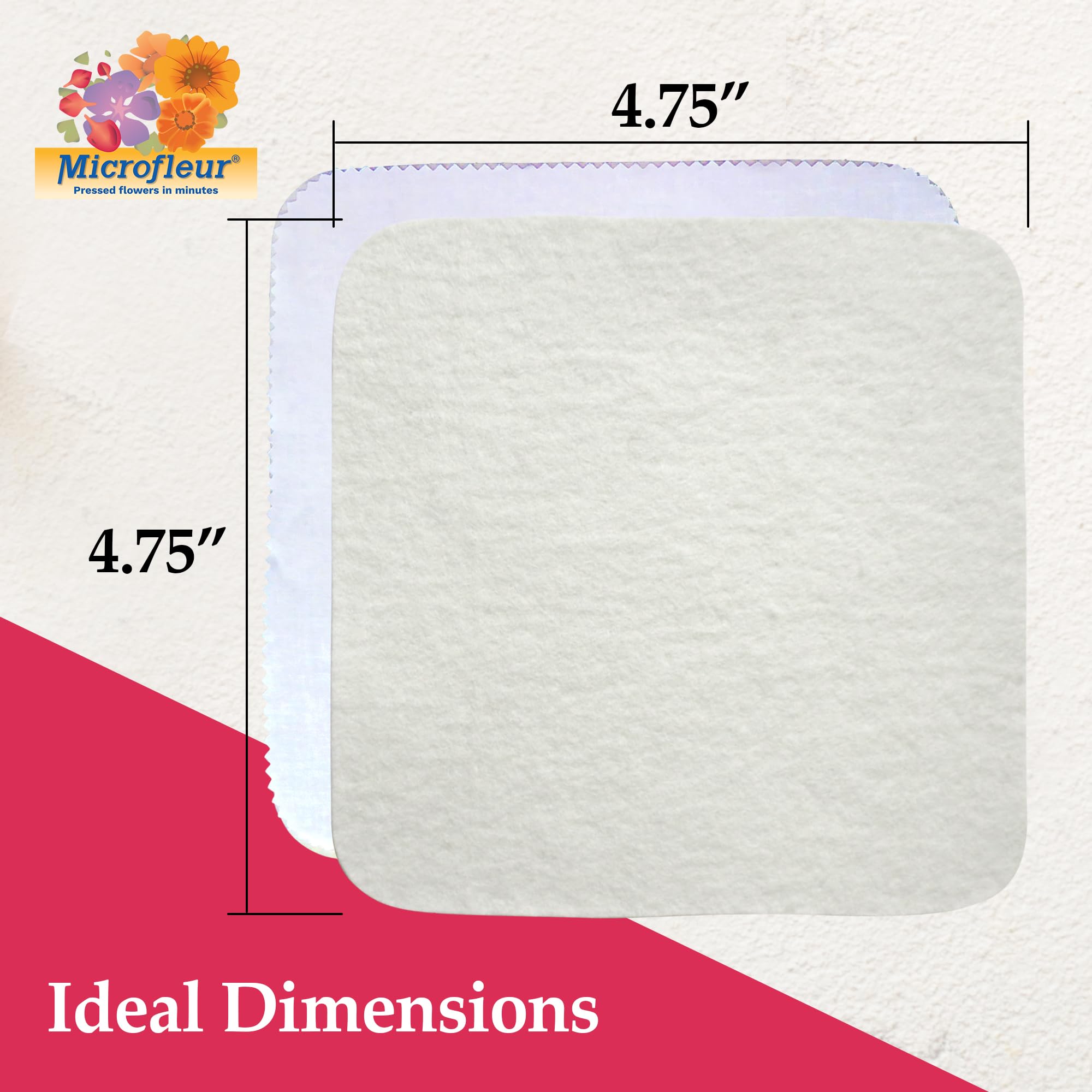 Microfleur 5-inch press fits precisely for smooth microwave floral drying