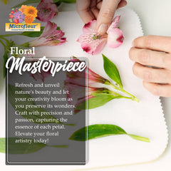 Microfleur botanical art crafts using dry pressed blooms