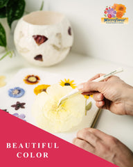 Microfleur DIY art and scrapbooking with pressed petals.