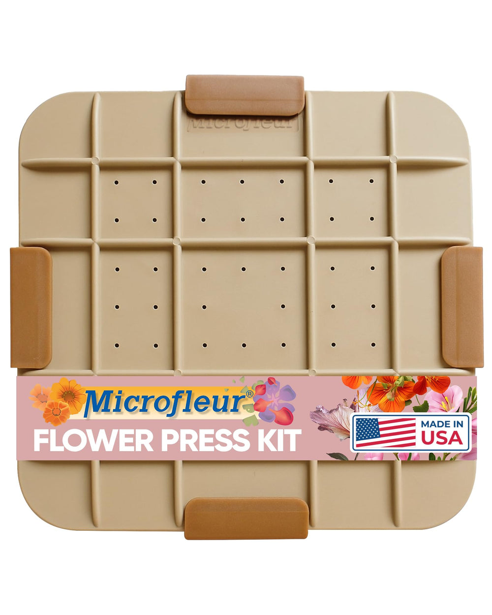 Microfleur Flower Preservation Press Kit front view, compact and portable.