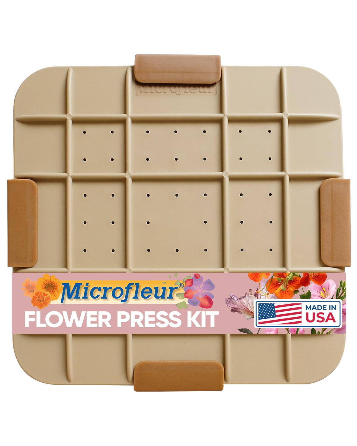 Microfleur Flower Preservation Press Kit front view, compact and portable.