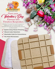 Microfleur washable absorbent cloth used in flower pressing for reusable, sustainable crafting.
