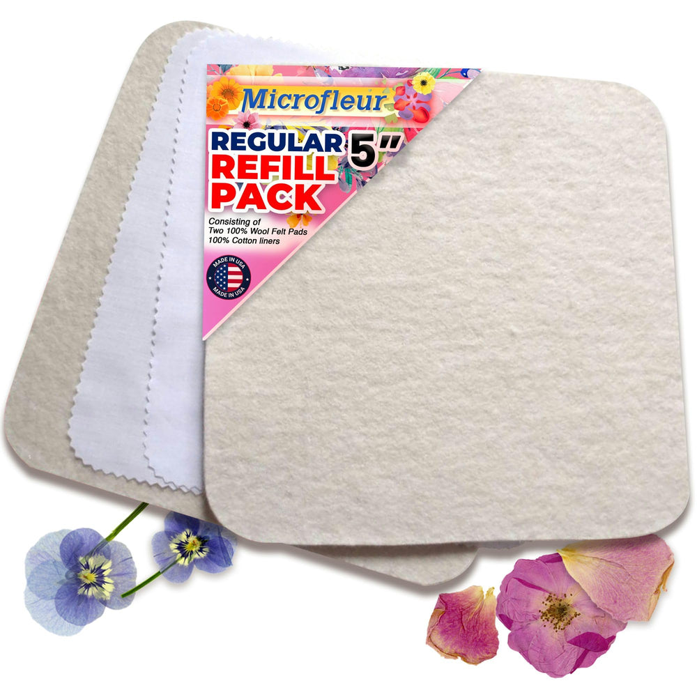Microfleur wool pads for microwave flower press, durable for repeated floral drying sessions