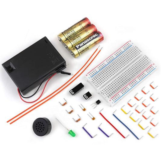 MicroKits Theremin breadboard assembly demonstrates practical electronics building.