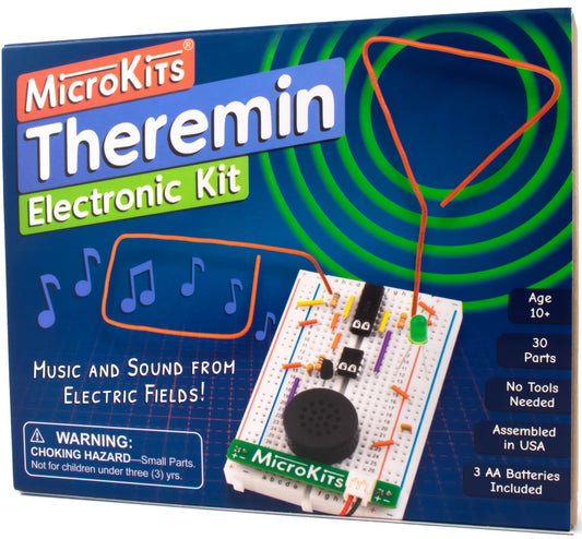 MicroKits Theremin kit front view for hands-on learning.