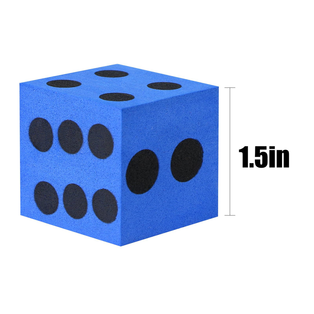 Six-pack Midelong foam dice ready for quick math games.