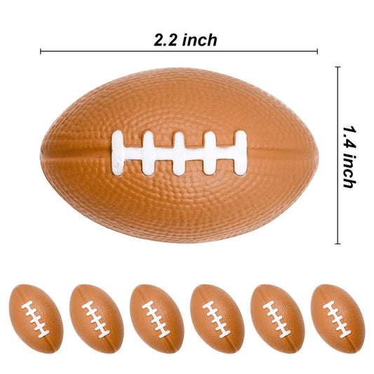 Close-up of a squeezeable MIDELONG foam football showing durable foam