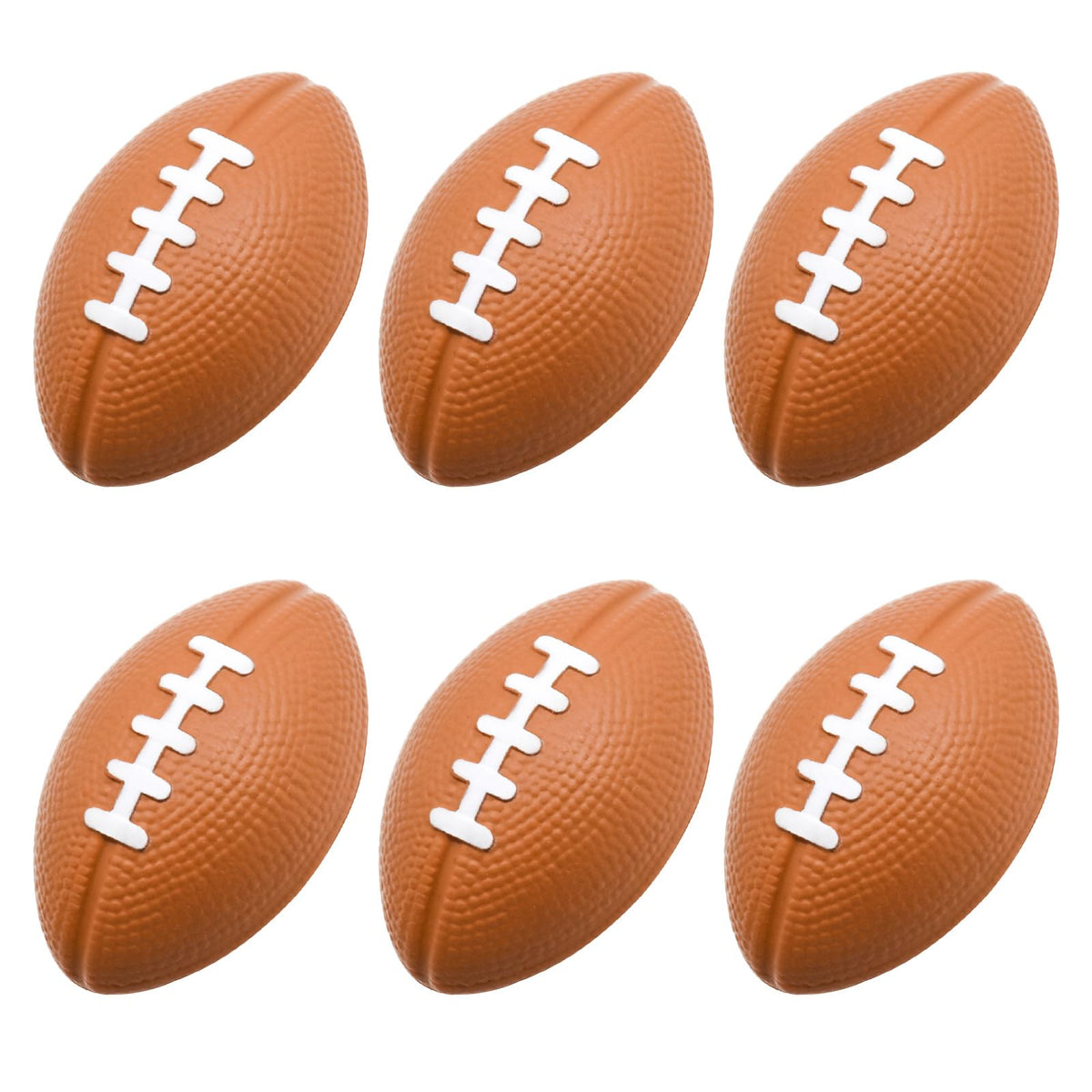MIDELONG mini foam football stress ball six-pack for portable relief