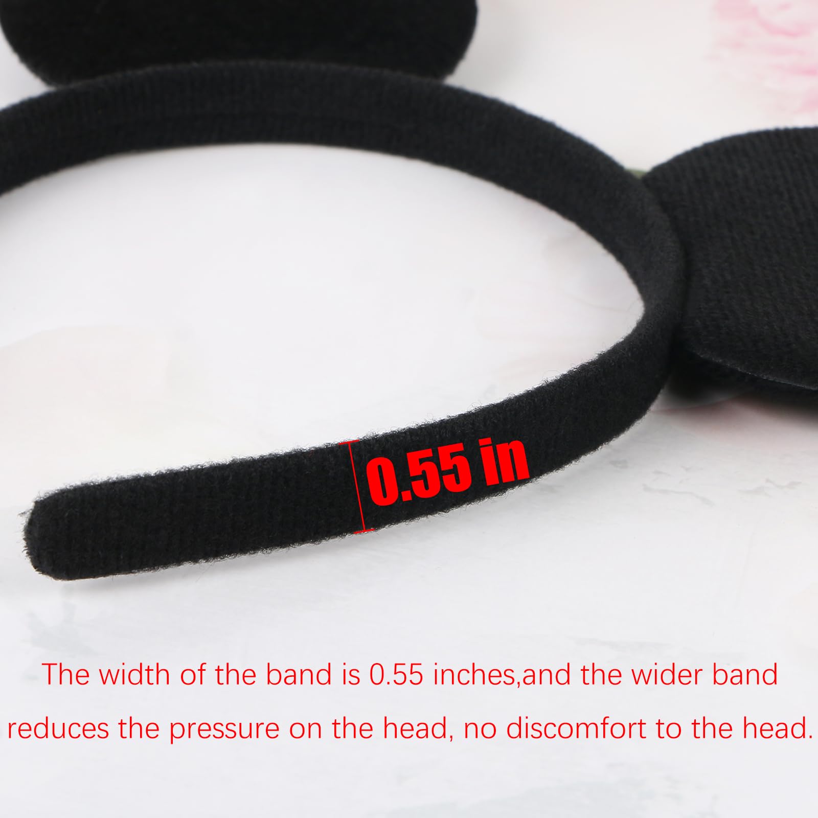 MIDELONG mouse ears headband black with durable design for hours of wear