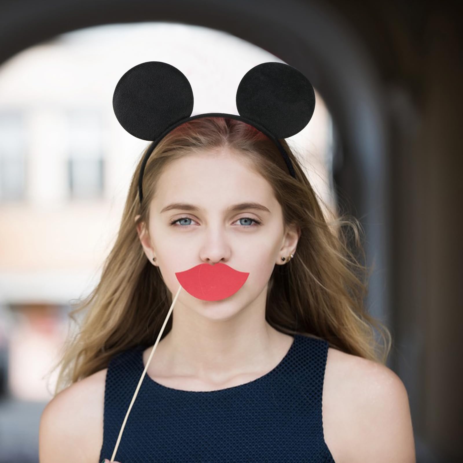 MIDELONG headband mouse ears in black for school plays and photo booths