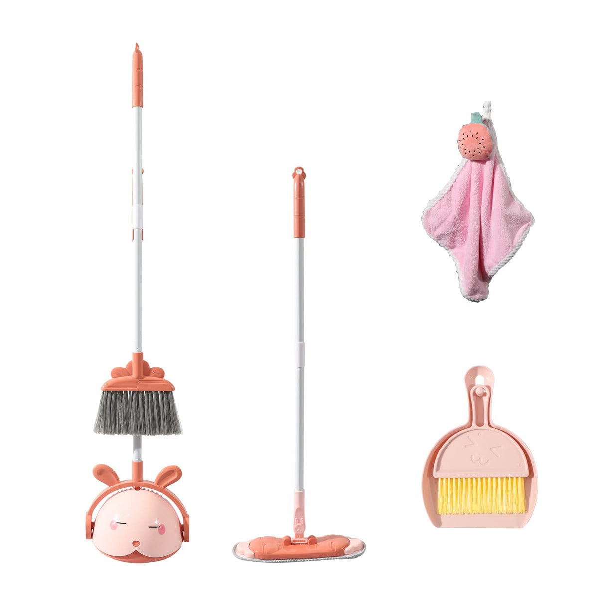 Midoneat kids cleaning toy set pink mini broom aids early motor skills during pretend play.