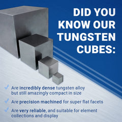 Midwest Tungsten Service tungsten cube displayed as a desk prop for weight reference