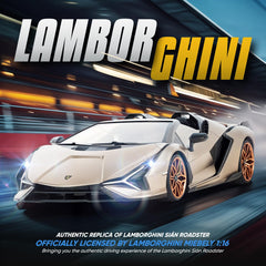 MIEBELY Lamborghini RC Car LED headlights enhance night driving realism.