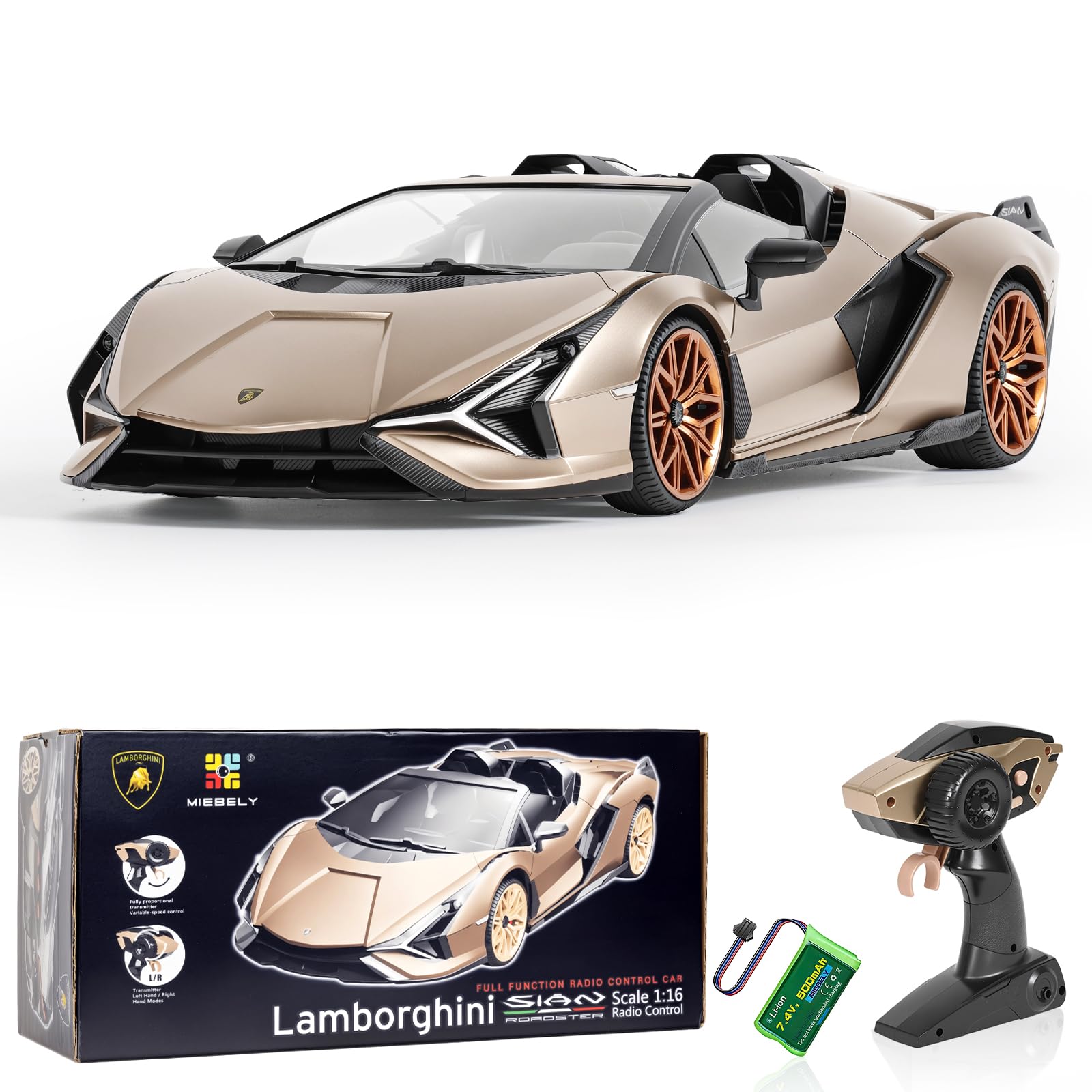 MIEBELY Lamborghini RC Car officially licensed emblem validates authenticity and collector appeal.