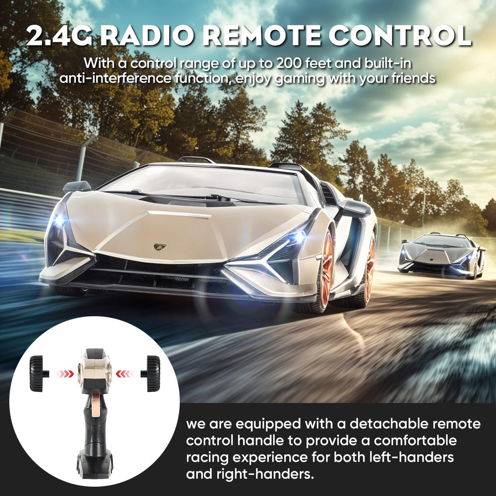 MIEBELY Lamborghini RC Car ambidextrous remote enables comfortable control for everyone.