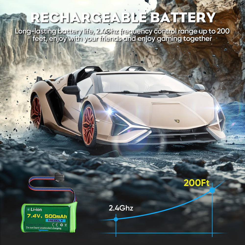 MIEBELY Lamborghini RC Car wheel alignment adjuster enables accurate straight tracking.