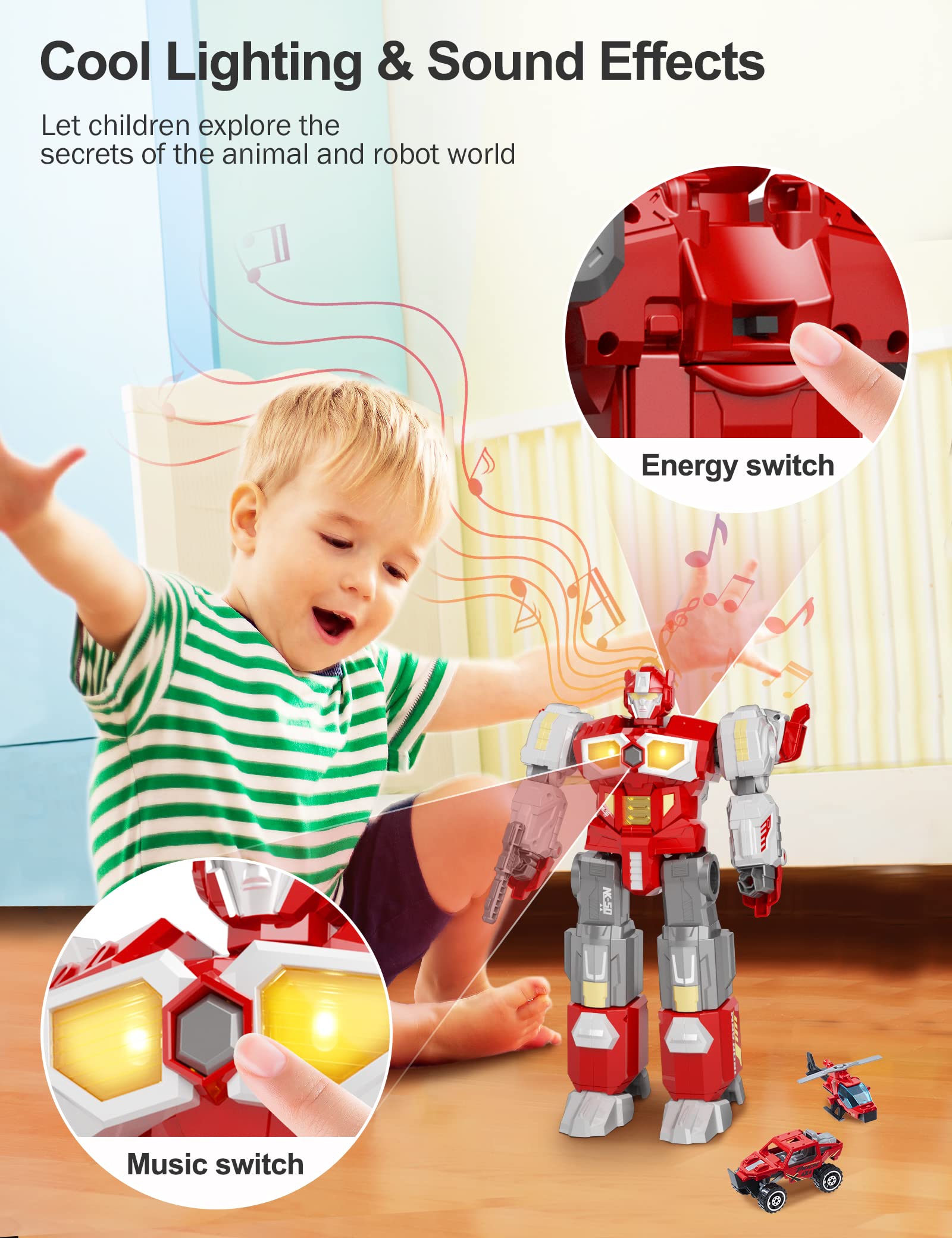 MIEBELY transforming toys safe ABS material keeps playtime worry-free.