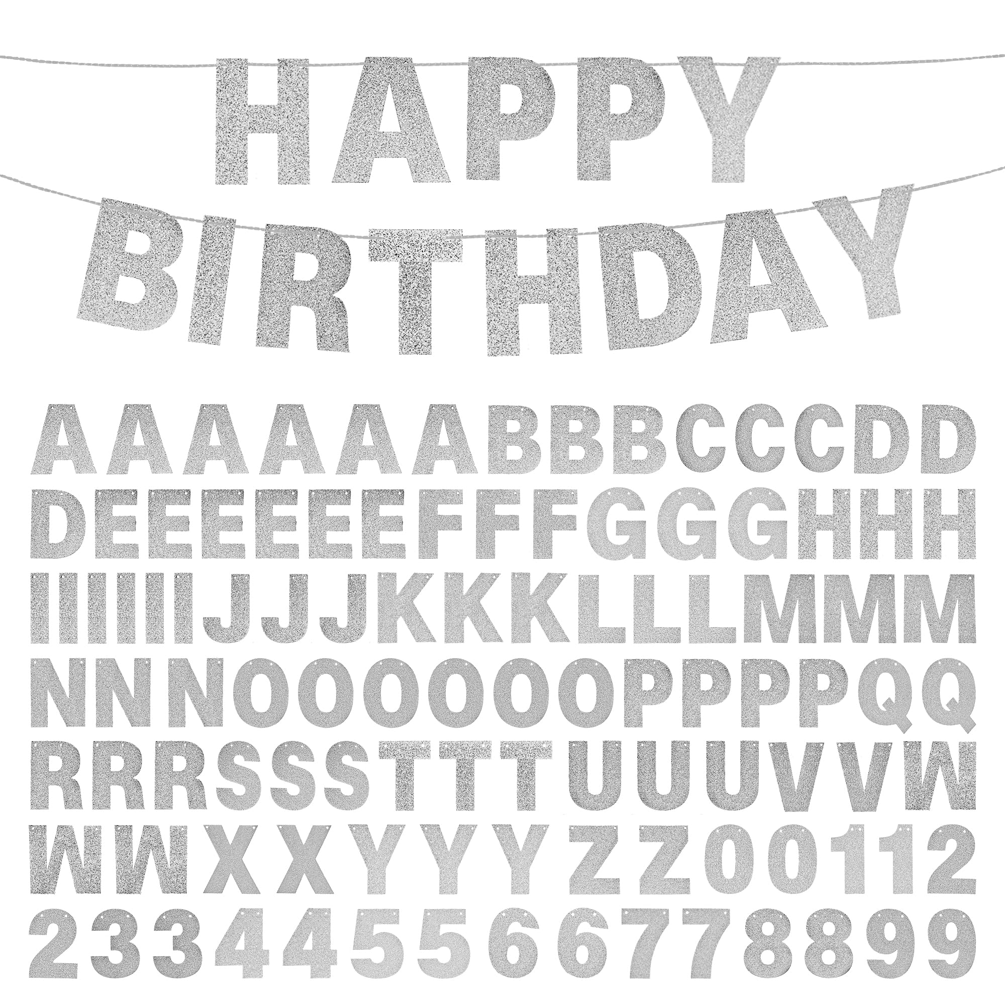 Mifengda DIY banner kit with glitter letters for personalized party decor