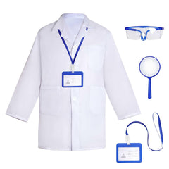 Mifengda doctor-scientist-lab-coat blue small aids imaginative play.