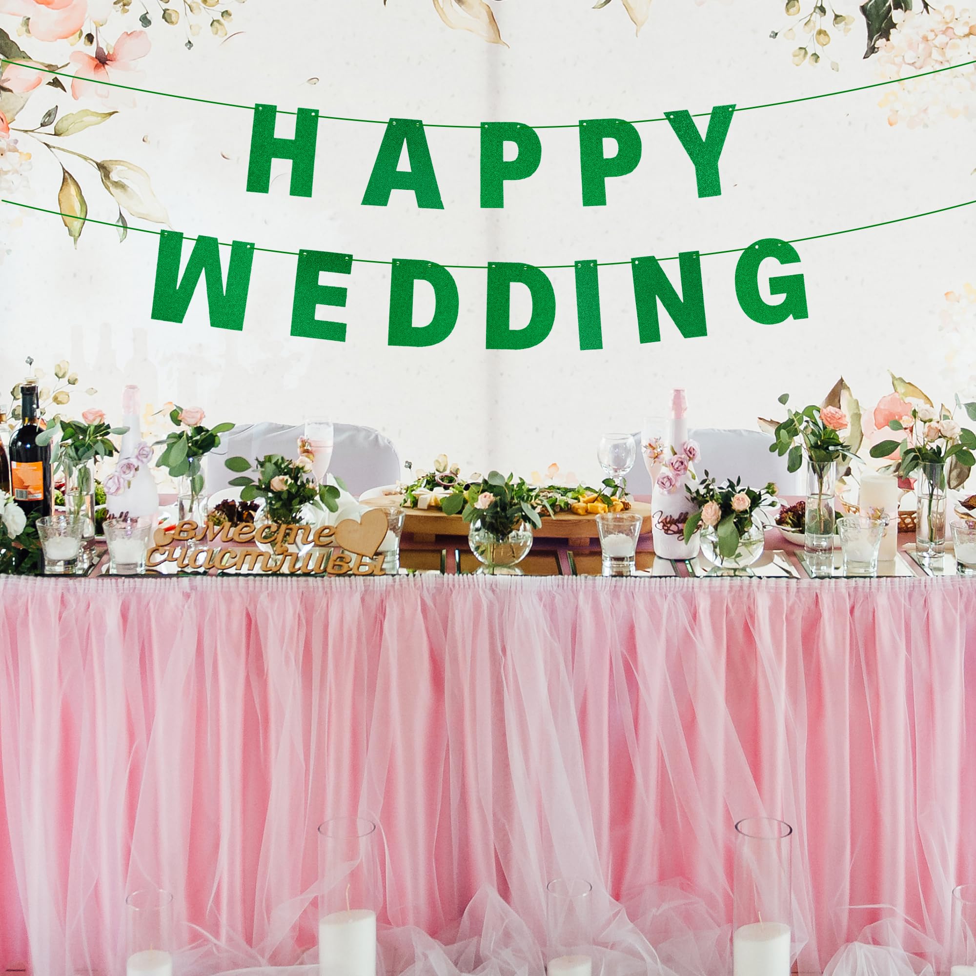 Mifengda glitter letters collection showing uniform green sparkle.