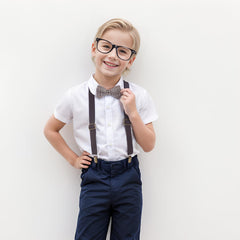 Mifengda Kids Old Man Costume adjustable bow tie worn for easy sizing