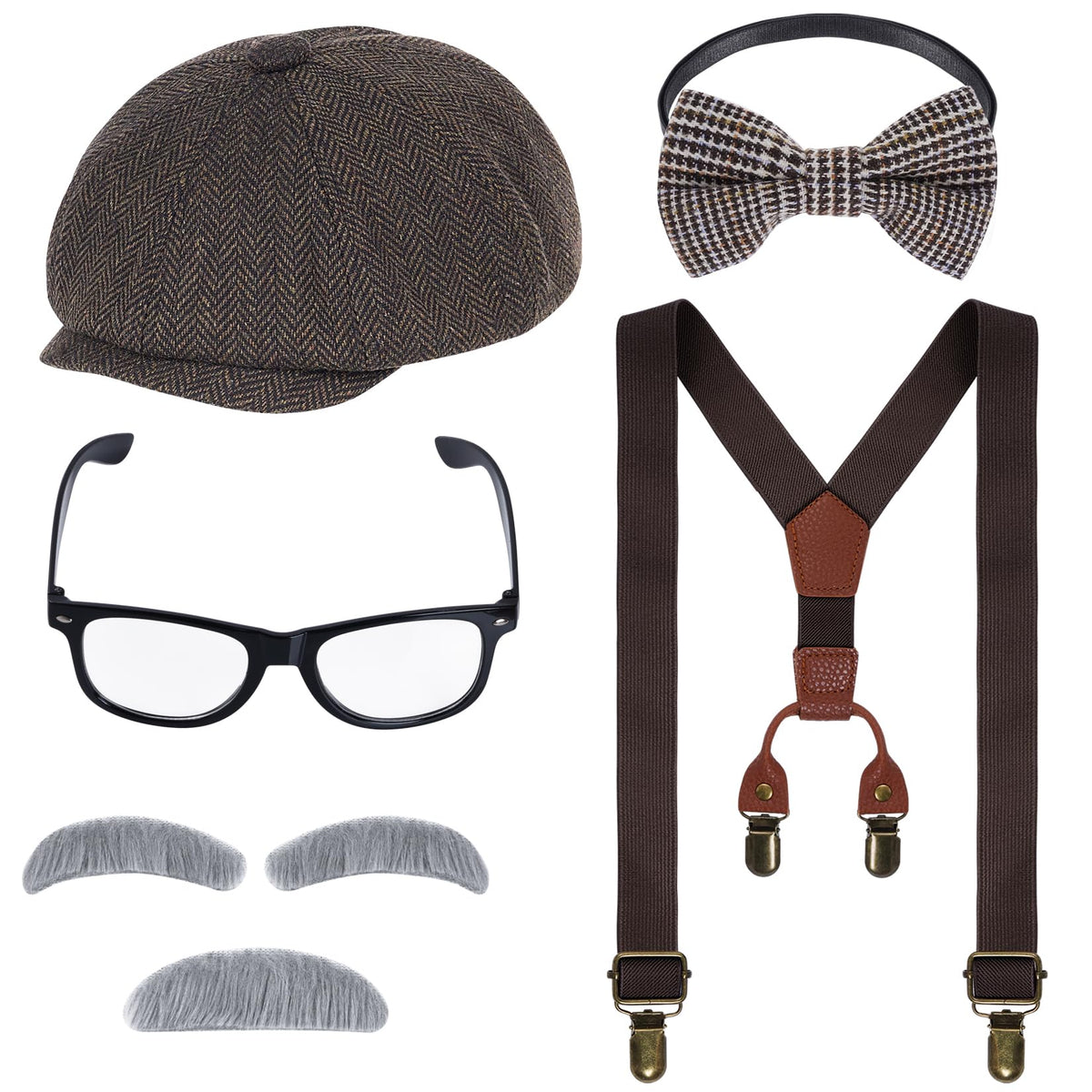 Mifengda Kids Old Man Costume Hat adds authentic vintage flair for events.