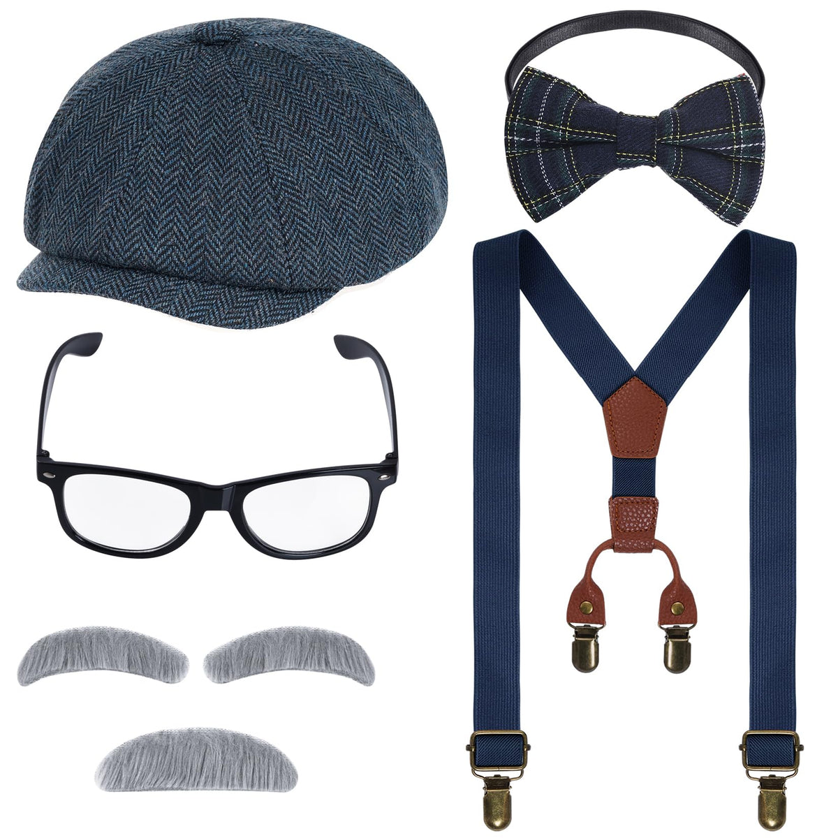 Mifengda kids old man costume hat adds authentic 1920s vibe for Halloween.