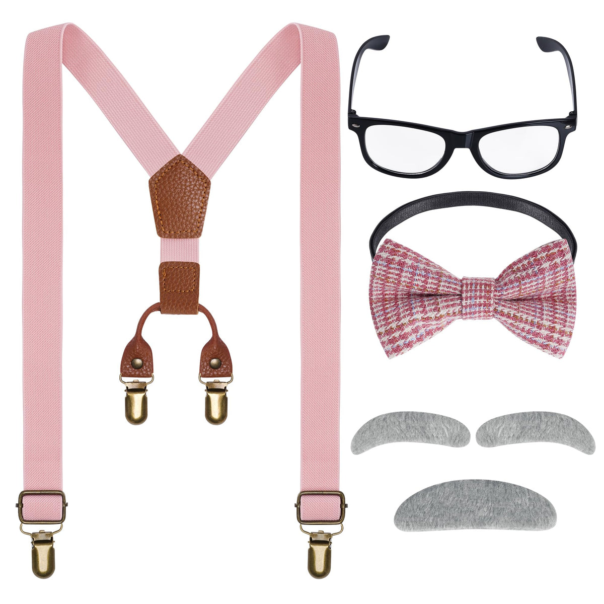 Mifengda kids old man costume suspender close-up for comfortable fit