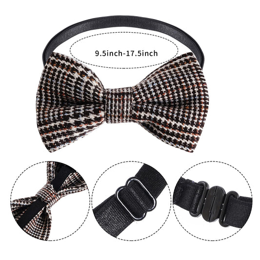 Mifengda Kids Old Man Costume suspenders and bow tie closeup with adjustable fit