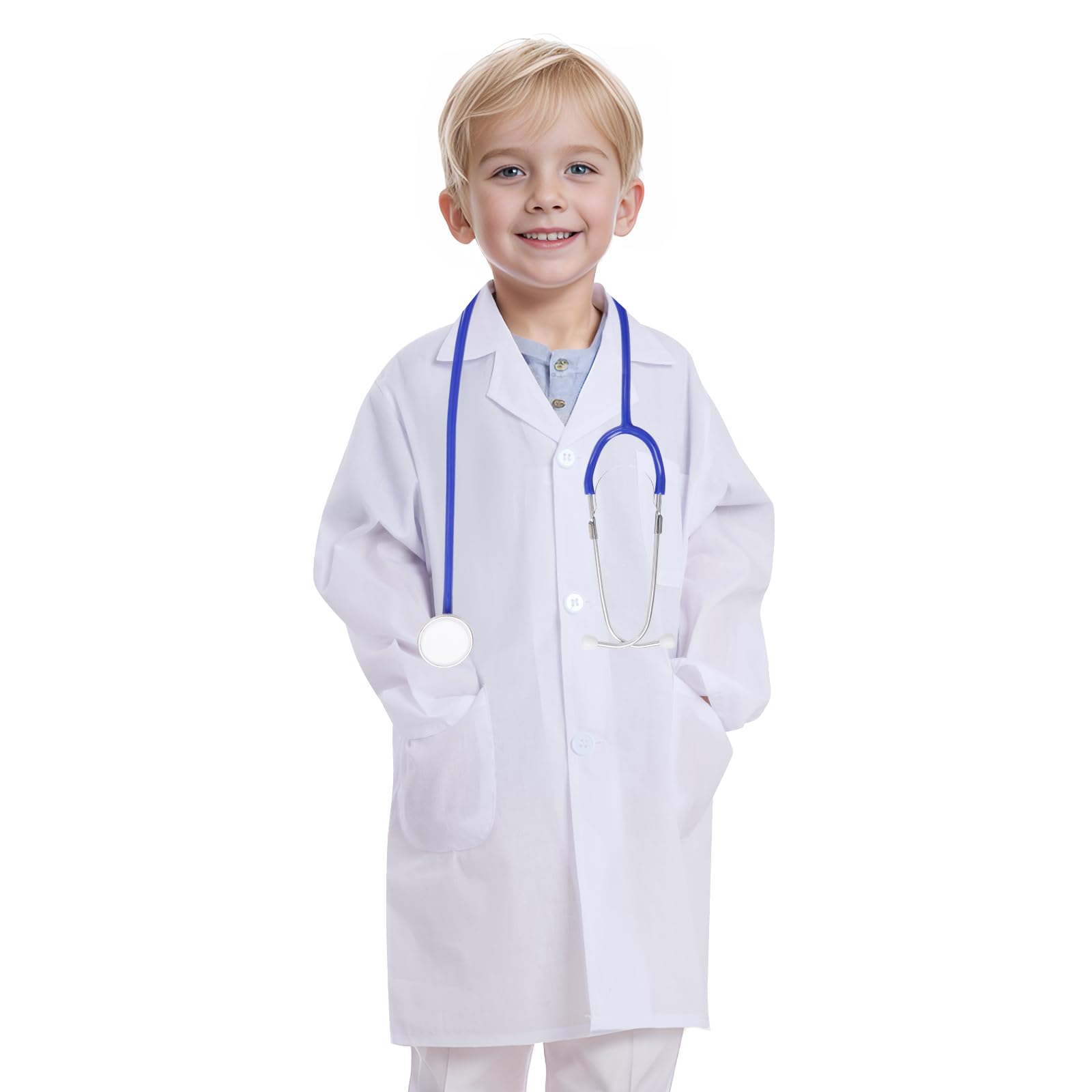 Mifengda realistic scientist lab coat, white color, ideal for role-play costumes.