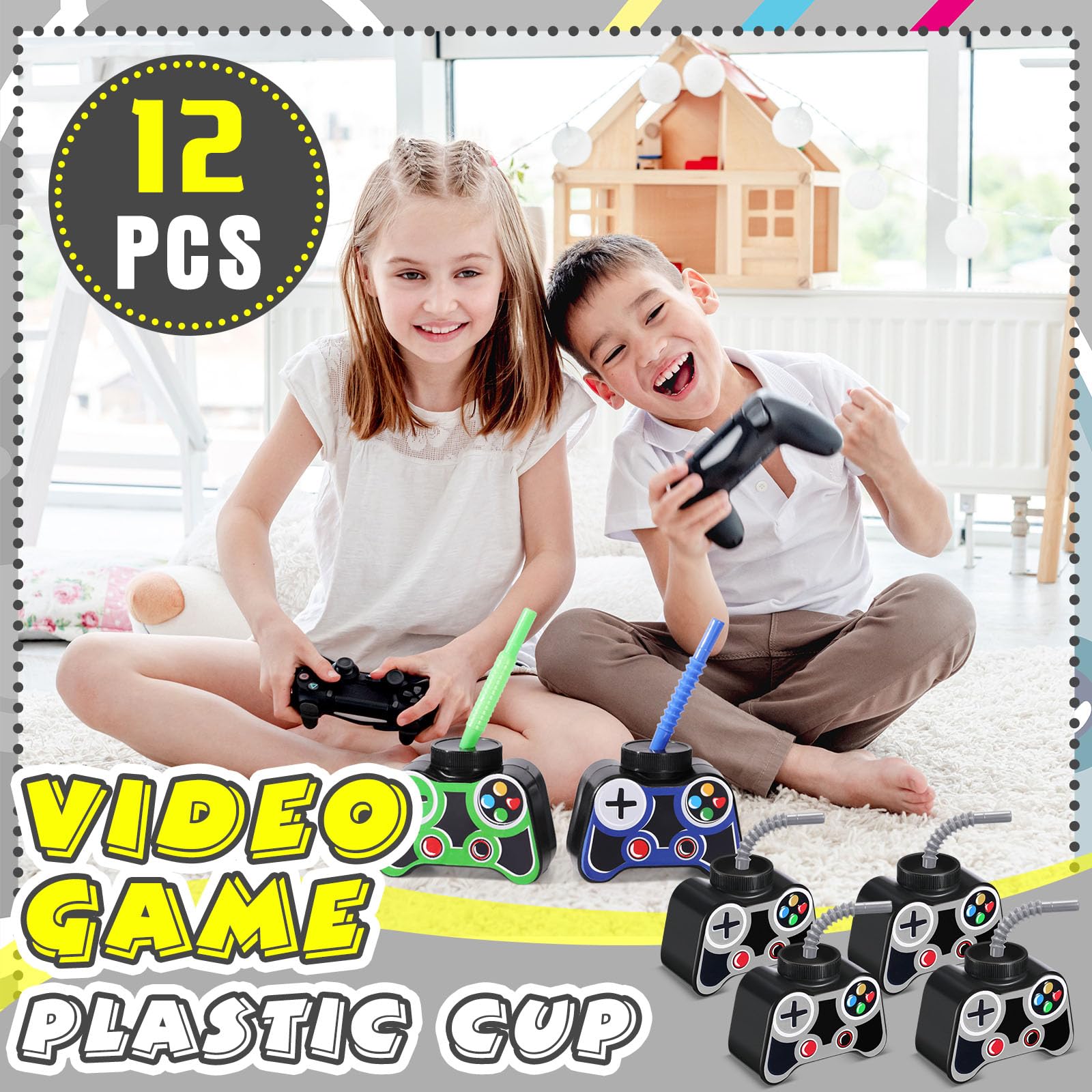 Mifoci durable gray plastic cups suitable for children’s game night.