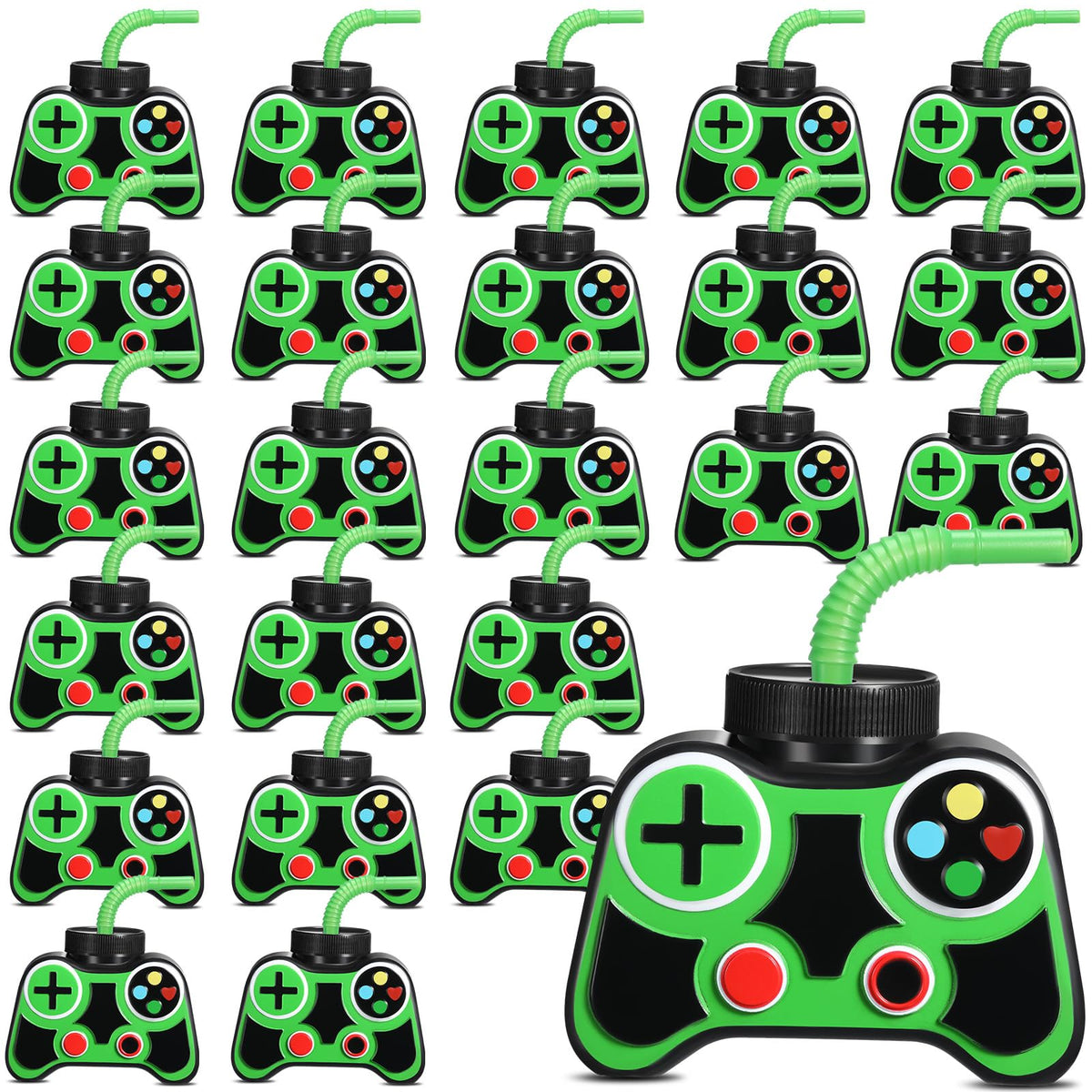 Mifoci gamepad-inspired cups in vibrant green for lively gaming parties