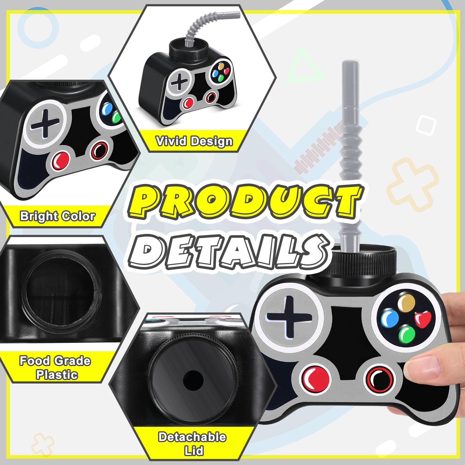 Mifoci gamer birthday gray cups for easy hydration during playtime.