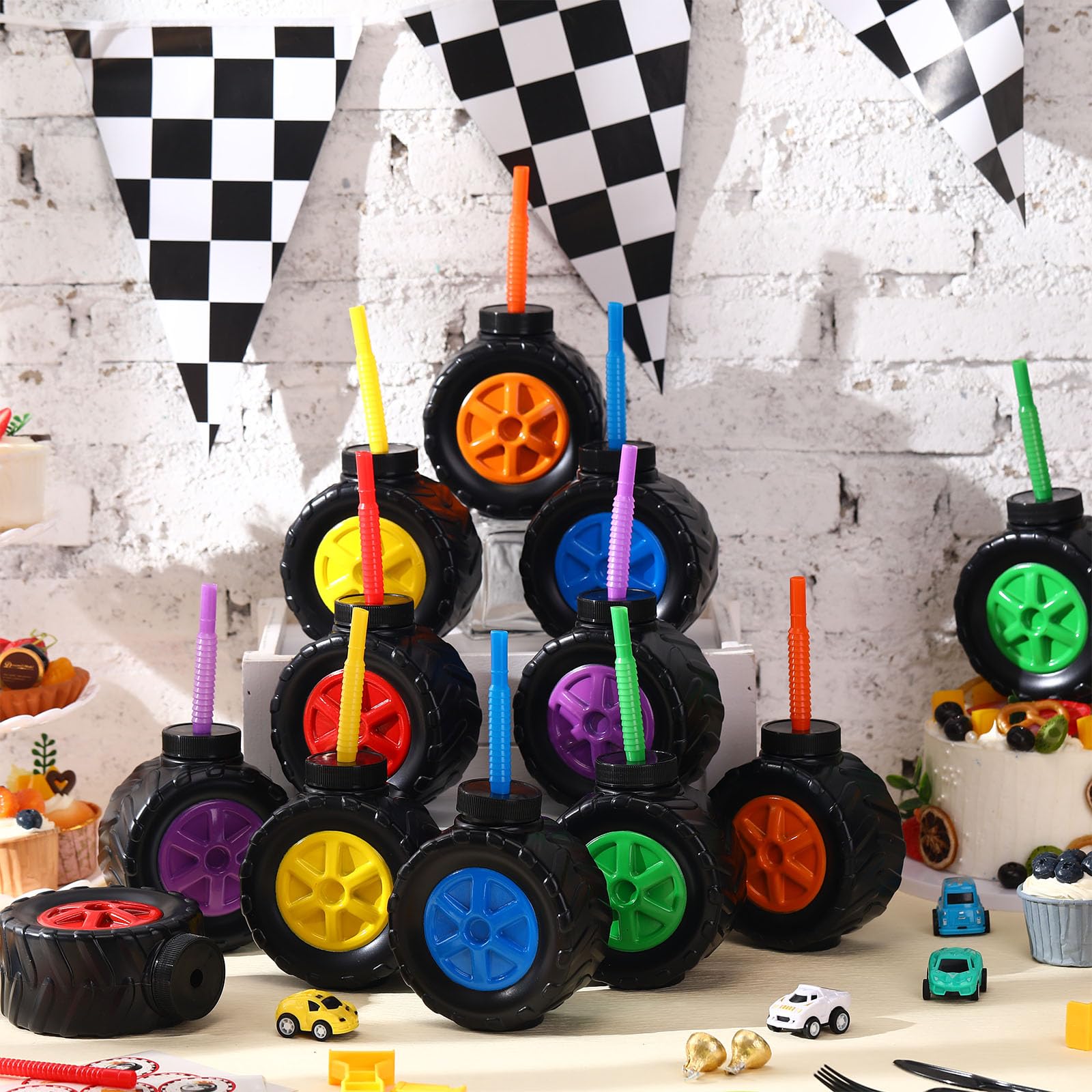 Mifoci Monster Truck Cups show 17 oz capacity for beverages