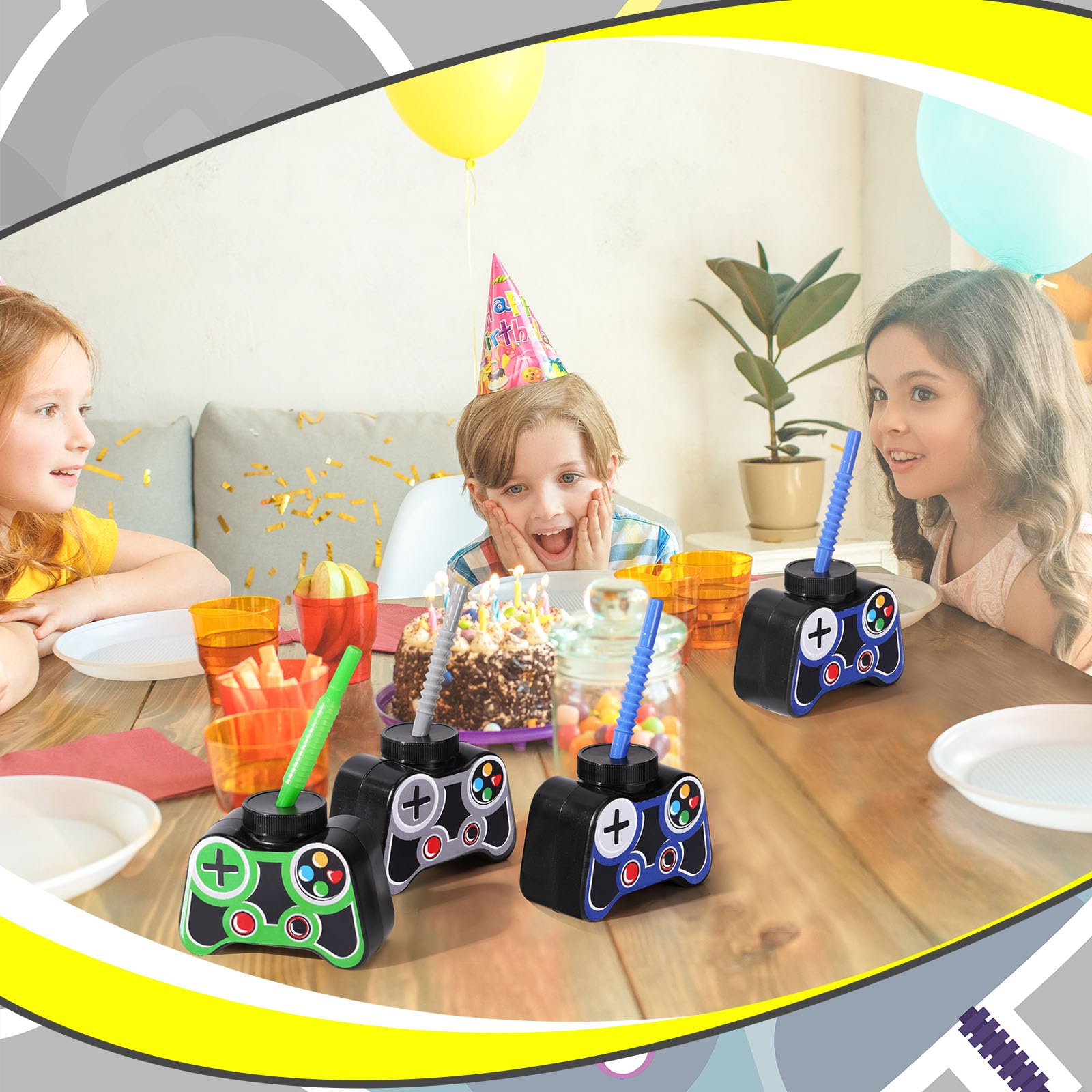 Mifoci multipurpose gaming-theme cups for parties and daily use.