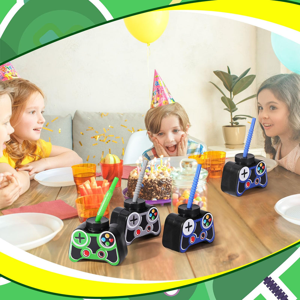 Vibrant gaming-inspired design enhances themed table setups and selfies.
