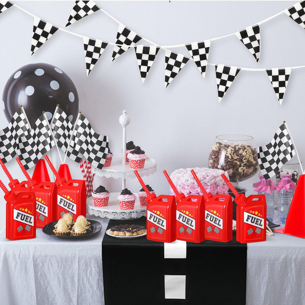 Mifoci party scene featuring race cars and beverages for family gatherings