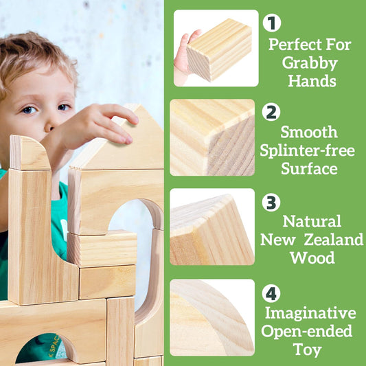 Migargle storage box with blocks shown for neat cleanup after play sessions.