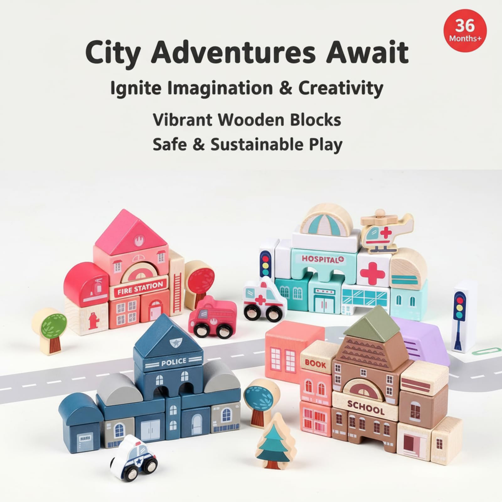 Migargle toddler playing buildings to boost creativity and collaborative play.