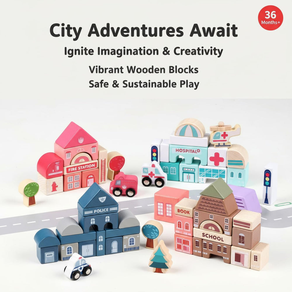 Migargle toddler playing buildings to boost creativity and collaborative play.
